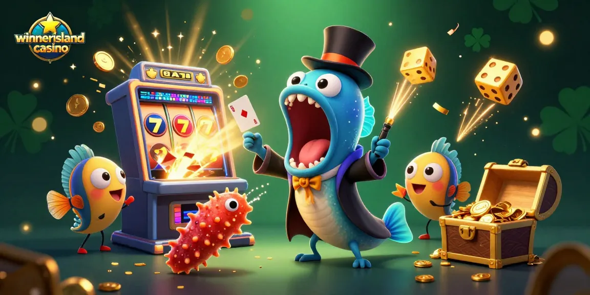 Experience exciting wins at winnerislandcasino with our vibrant 3D gaming illustration featuring magical sea creatures.