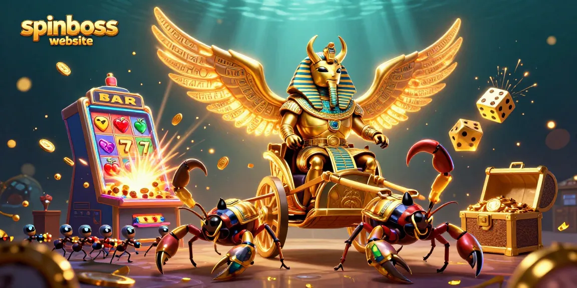 Experience thrilling gameplay across the spinboss website with dazzling casino elements in an exciting 3D scene.
